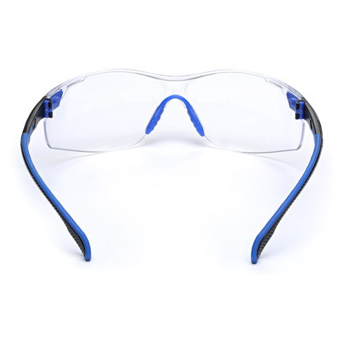3M Solus 1000-Series Safety Glasses S1101SGAF Black/Blue Clear Scotchgard Anti-Fog Lens - Exact Tool & Supply