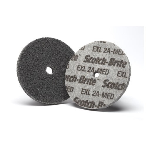 Scotch-Brite EXL Unitized Wheel XL-UW 2A Medium 3″ × 1/4″ × 1/4″ - Exact Tool & Supply