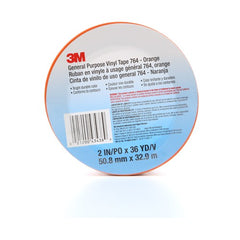 3M General Purpose Vinyl Tape 764 Orange 2″ × 36 yd 5 mil Individually Wrapped Conveniently Packaged - Exact Tool & Supply