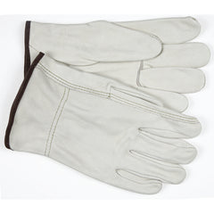 Full Leather/Straight Thumb 3203 Unlined Drivers Gloves - Size Medium - Exact Tool & Supply