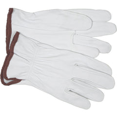 Drivers Glove - Premium Grain Goatskin Leather - Straight Thumb - Size Large - Exact Tool & Supply