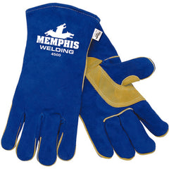Welding Gloves - Select Shoulder - Blue - Foam Lined - Wing Thumb - Size X-Large - Exact Tool & Supply