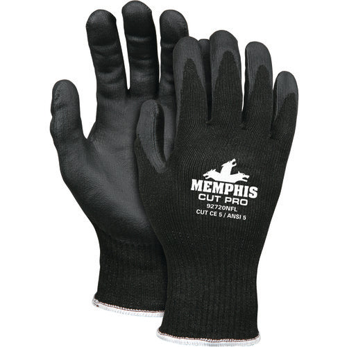MCR Safety Cut Pro Glove - 10 Gauge HyperMax Shell - Nitrile Foam Coated Palm and Fingertips - Size Large - Exact Tool & Supply