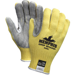MCR Safety Cut Pro Gloves - 7 Gauge Kevlar Shell - Leather Palm - Size Large - Exact Tool & Supply