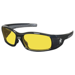 Safety Glasses - Black Frame-Amber Lens - SR1 Style - Exact Tool & Supply