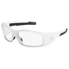 Safety Glasses - White Frame-Clear Lens - SR1 Style - Exact Tool & Supply