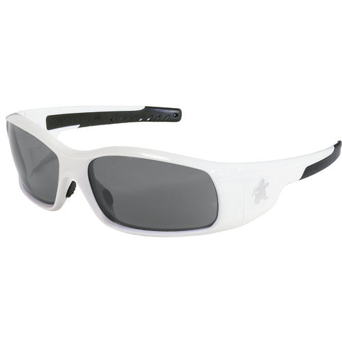 Safety Glasses - White Frame-Gray Lens - SR1 Style - Exact Tool & Supply