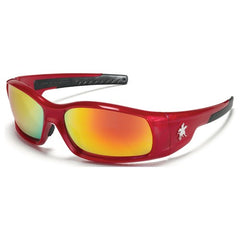 Safety Glasses - Fire Mirror Lens - Red Frame SR1 Style - Exact Tool & Supply