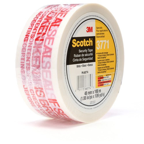 Scotch Printed Message Box Sealing Tape 3771 White 48 mm × 100 m - Exact Tool & Supply