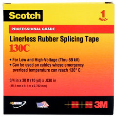 Scotch Linerless Rubber Splicing Tape 130C 3/4″ × 33 ft Black - Exact Tool & Supply