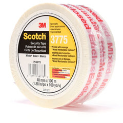 Scotch Printed Message Box Sealing Tape 3775 White 48 mm × 100 m Individually Wrapped - Exact Tool & Supply
