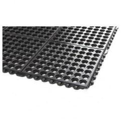 3' x 3' x 5/8" Thick Drainage Mat - Black - Grit Coated - Exact Tool & Supply