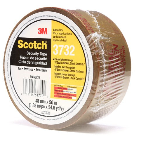 Scotch Printed Message Box Sealing Tape 3732 Tan 48 mm × 50 m - Exact Tool & Supply
