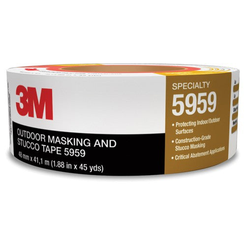 3M Outdoor Masking and Stucco Tape 5959 Red 48 mm × 41.1 m 12.0 mil Conveniently Packaged - Exact Tool & Supply
