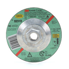 ‎3M Green Corps Cutting/Grinding Wheel T27 4-1/2″ × 1/8″ × 5/8-11 Internal 36 Grit - Exact Tool & Supply