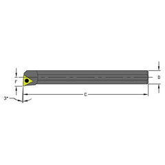 Indexable Coolant Thru Boring Bar-A08M STUCR2 1/2″ SH - Exact Tool & Supply