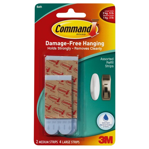 Command Water Resistant Replacement Strips 17615 White - Exact Tool & Supply
