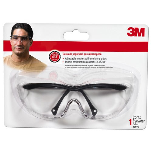 3M Safety Eyewear 90970H1-C Black Clear Lens Anti-Scratch - Exact Tool & Supply