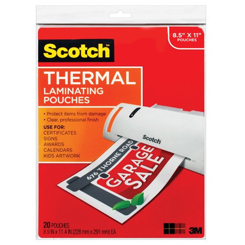 ‎Scotch Thermal Pouches TP3854-20 Letter size - Exact Tool & Supply