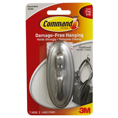 Command Traditional Hook 17053BN Large Brushed Nickel - Exact Tool & Supply