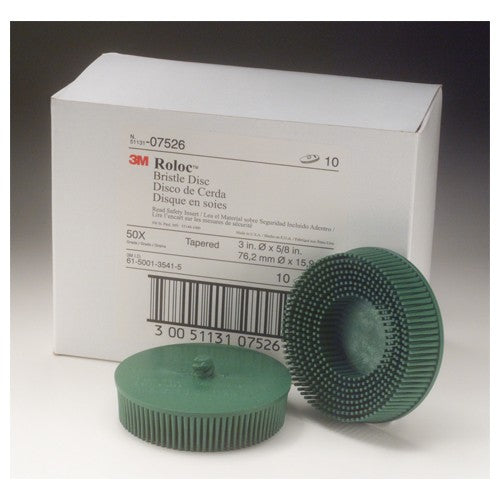 Scotch-Brite Roloc Bristle Disc RD-ZB 07526 50 TR Green 76 mm DSI Insert - Exact Tool & Supply