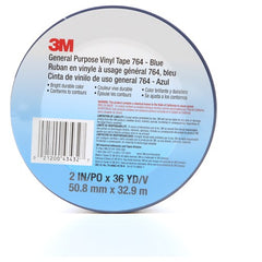 3M General Purpose Vinyl Tape 764 Blue 2″ × 36 yd 5 mil Individually Wrapped Conveniently Package - Exact Tool & Supply