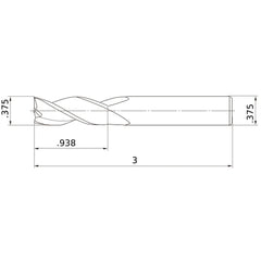 MP3MCD3/8 ENDMILL