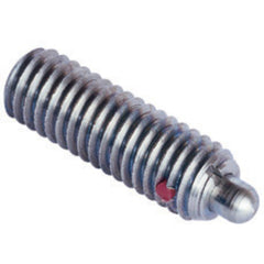 End Force Spring Plunger - 5.5 lbs Initial End Force, 14.5 lbs Final End Force (3/8″–16 Thread) - Exact Tool & Supply
