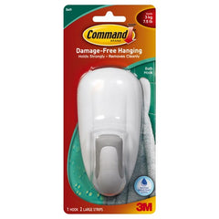 Command Large Bathroom Hook with Water-Resistant Strips 17600B-ES - Exact Tool & Supply