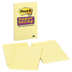 ‎Post-it Super Sticky Notes 660-3SSCY 4″ × 6″ Canary Yellow Lined - Exact Tool & Supply