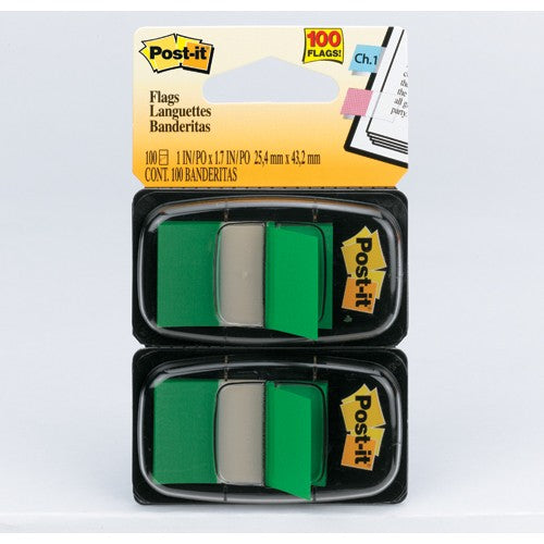 Post-it Flags 680-GN2 1″ × 1.7″ (2.54 cm × 4.31 cm) Green 2-pk - Exact Tool & Supply