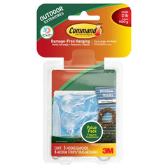 Command Outdoor Medium Clear Window Hooks with Clear Strips Value Pack 17091CLAWVPESB - Exact Tool & Supply