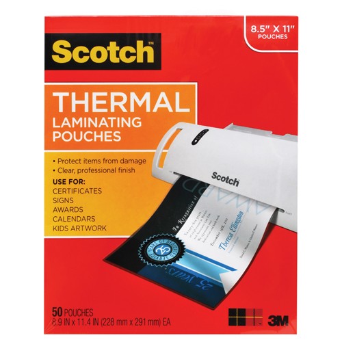 ‎Scotch Thermal Pouches TP3854-50 Letter size - Exact Tool & Supply