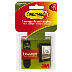 Command Medium Black Picture Hanging Strips 17204BLK-ES 6 Pairs - Exact Tool & Supply
