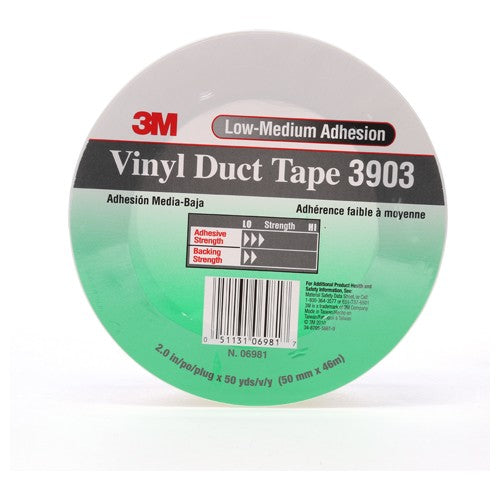 3M Vinyl Duct Tape 3903 White 2″ × 50 yd 6.5 mil 2 Individually Wrapped Conveniently Packaged - Exact Tool & Supply