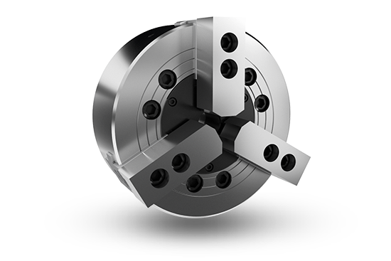Auto Strong V Series 3-jaw wedge type non through-hole power chuck (adapter excluded) - Part # V-210 - Exact Tool & Supply