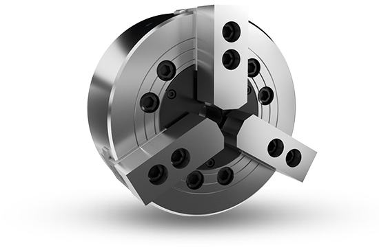 Auto Strong VA Series 3-jaw wedge type non through-hole power chuck (adapter included) - Part # V-218A11 - Exact Tool & Supply