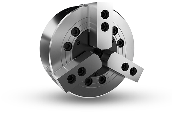 Auto Strong VA Series 3-jaw wedge type non through-hole power chuck (adapter included) - Part # V-215A8 - Exact Tool & Supply