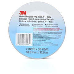 3M General Purpose Vinyl Tape 764 Gray 2″ × 36 yd 5 mil Individually Wrapped Conveniently Packaged - Exact Tool & Supply