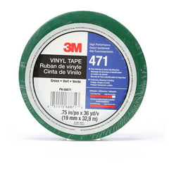 3M Vinyl Tape 471 Green 3/4″ × 36 yd 5.2 mil Individually Wrapped Conveniently Packaged - Exact Tool & Supply