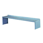 Shelf Riser for Work Bench 48"W x 10-1/2"H made of 14 GA w/Rear Flange as Stop - Exact Tool & Supply