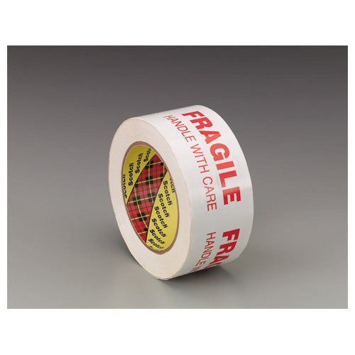 Scotch Printed Message Box Sealing Tape 3772 White 48 mm × 100 m - Exact Tool & Supply