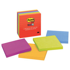 ‎Post-it Super Sticky Notes 675-6SSAN 4″ × 4″ (101 mm × 101 mm) Marrakesh Collection Lined - Exact Tool & Supply