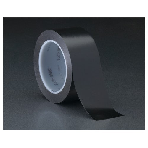 3M Vinyl Tape 471 Black 3/8″ × 36 yd 5.2 mil 96 rolls per case Individually Wrapped Conveniently Packaged - Exact Tool & Supply