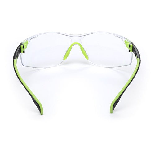3M Solus 1000-Series Safety Glasses S1201SGAF Green/Black Clear Scotchgard Anti-Fog Lens - Exact Tool & Supply
